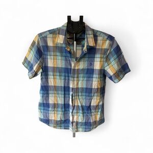 Mens Original Penguin Heritage Slim Fit Plaid Button-Down Medium Short Sleeve -